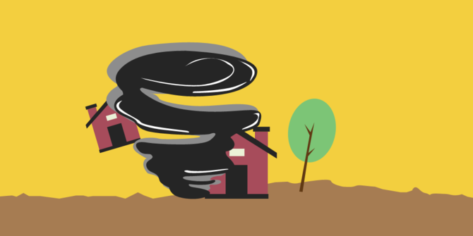 Ilustrasi hujan disertai angin kencang